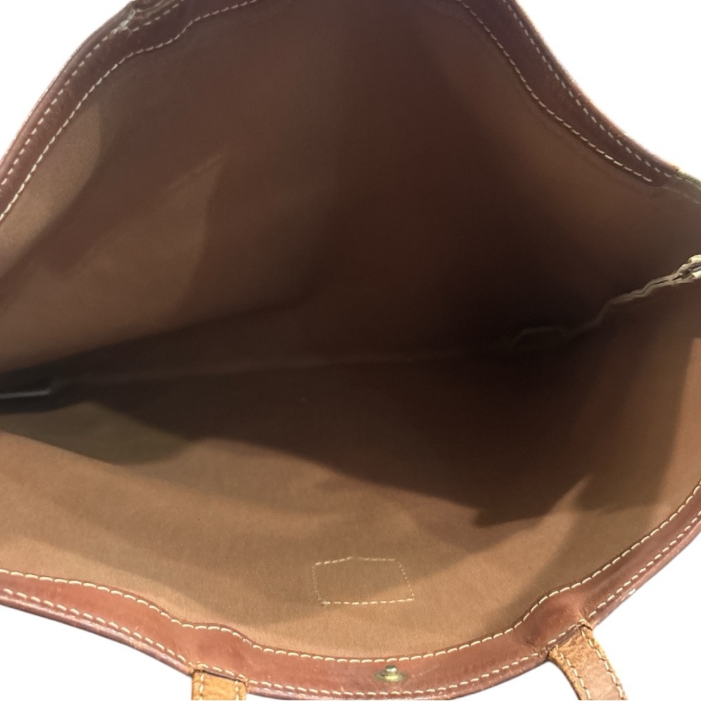 CELINE Macadam Canvas Tote Bag Beige PVC Authentic Vintage Logo Shoulder Bag - Picture 4 of 4
